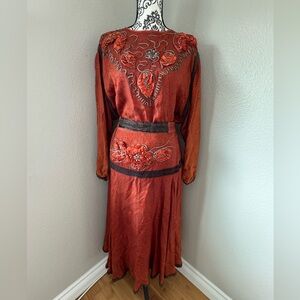 Bohemian Vintage Burnt Orange Rust two- piece set